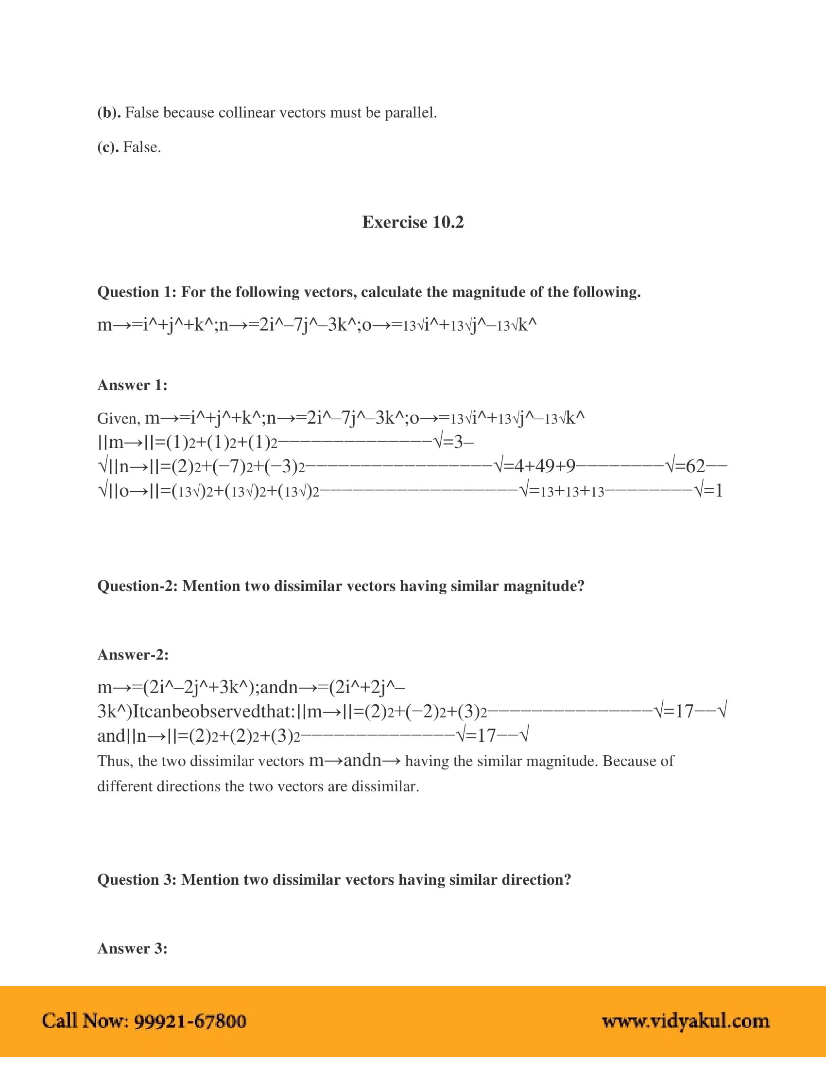 Vectors Ncert Solutions Pdf
